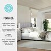 Martha Stewart Kay Queen Upholstered Platform Bed w/Channel Stitched Wingback Headboard/Cushioned Siderails, Gray TW-3WDB03B-Q-GY-MS